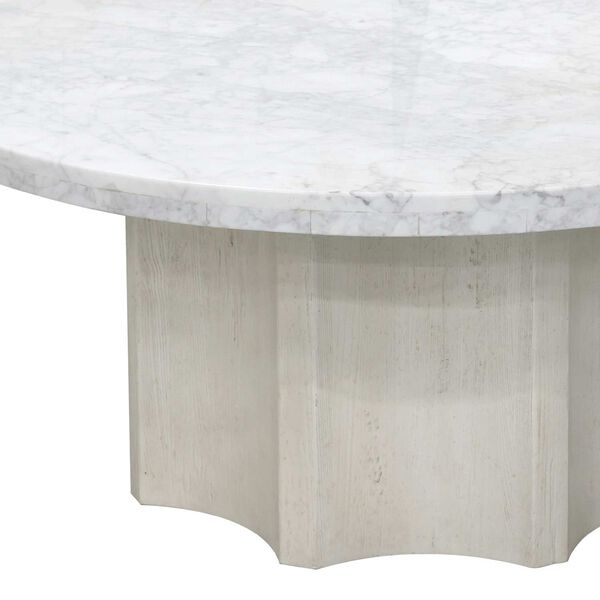 Pulaski Accents White 40-Inch Round Cocktail Table with Marble Top, image 5