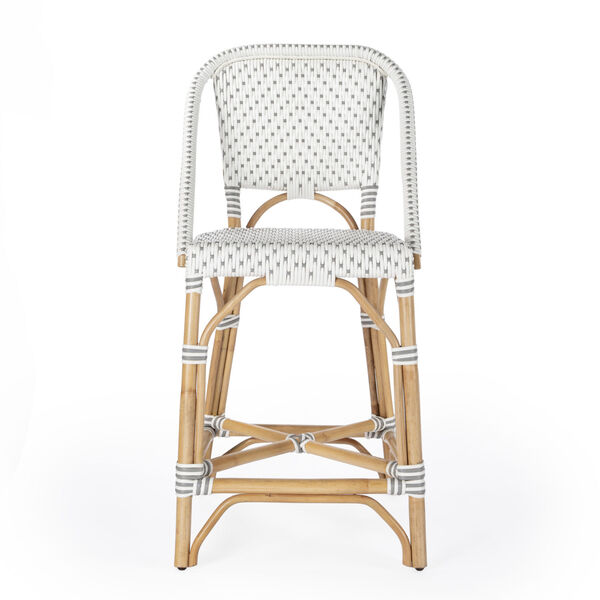Solstice White and Grey Rattan Counter Stool, image 2