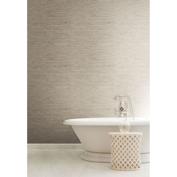 Nautical Living Beige and Taupe Horizontal Grass cloth Wallpaper, image 4