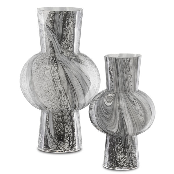 Stormy Black and White Glass Vase, Set of 2, image 1