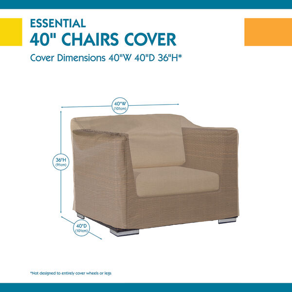 Essential Latte 40 In. Patio Chair Cover, image 3