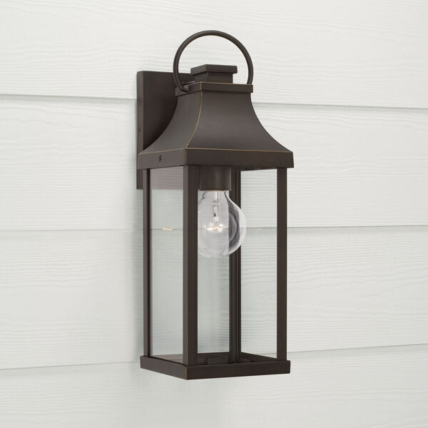 Bradford Oiled Bronze Outdoor One-Light Wall Lantern with Clear Glass, image 4