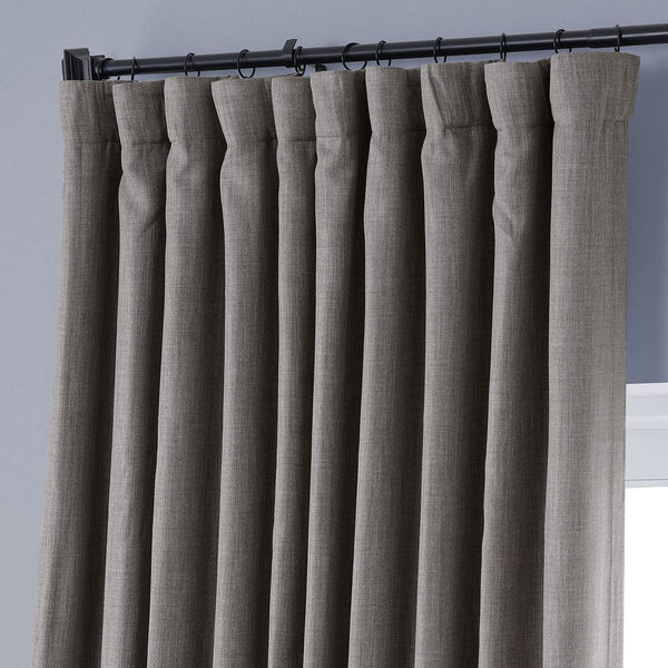 Grey Mink 108 x 50 In. Faux Linen Blackout Curtain Single Panel, image 2