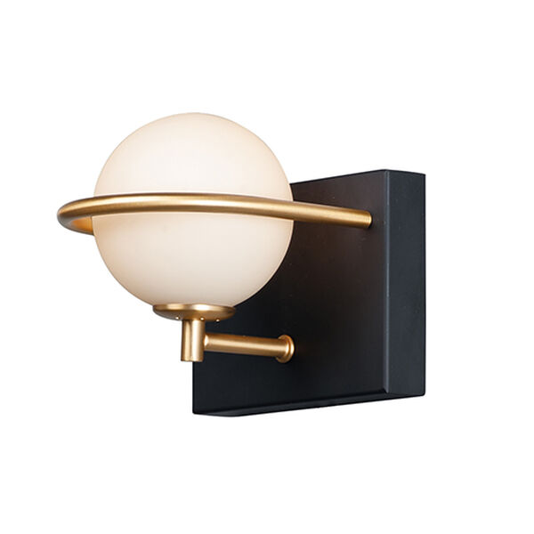 Revolve Black and Gold LED Wall Sconce, image 1