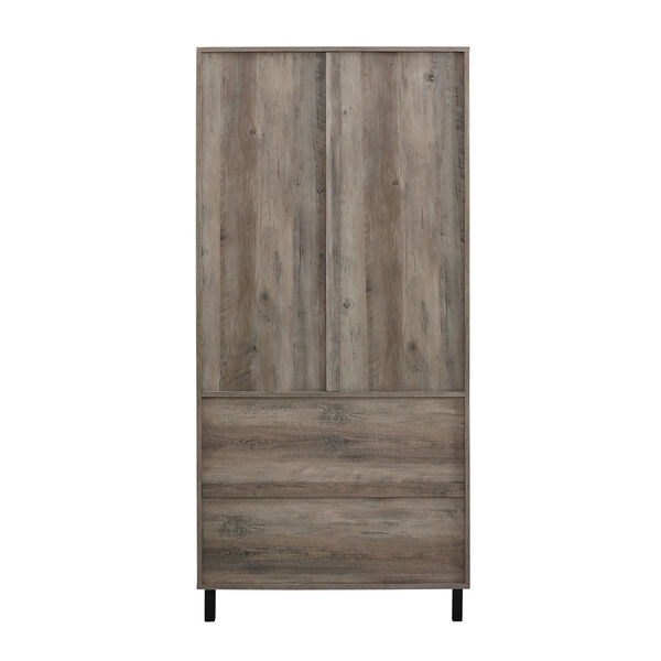 Clark Gray and Black Storage Hutch with Glass Door, image 3