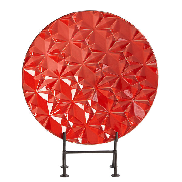 Red Geometric Ceramic Charger, image 2