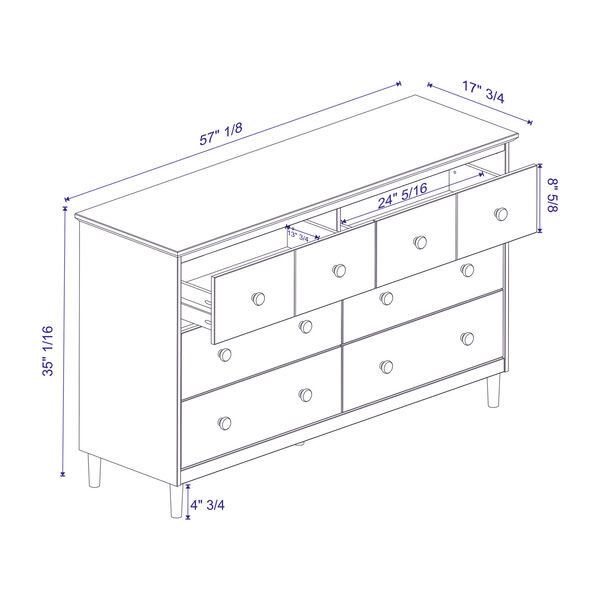 Caramel Six Drawer Dresser, image 5