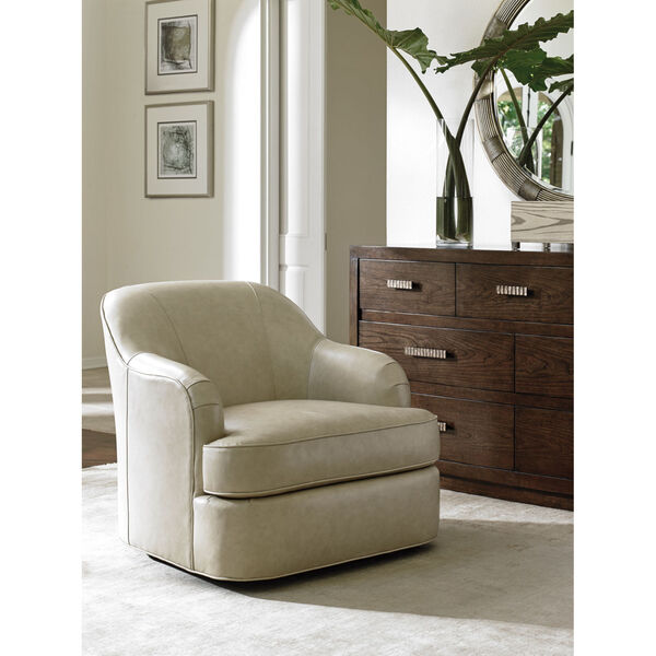 Laurel Canyon Tan Alta Vista Leather Swivel Chair, image 3