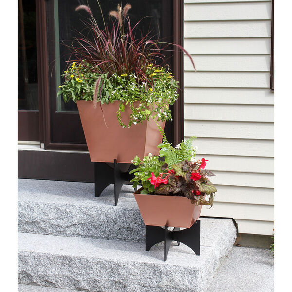 Zaha II Copper Plated Planter with Flower Box, image 12