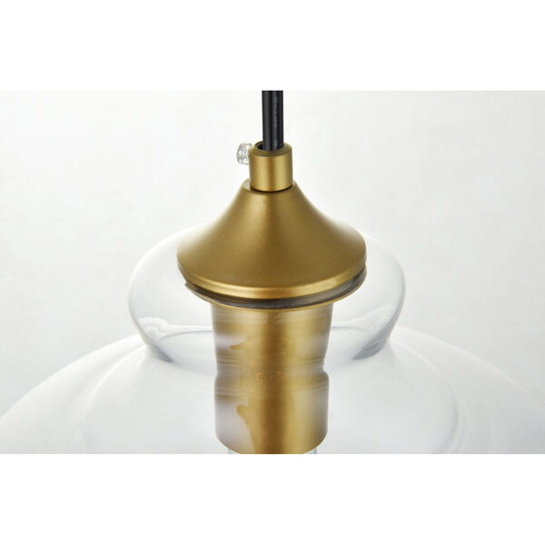 Destry Brass Nine-Inch One-Light Plug-In Pendant, image 5