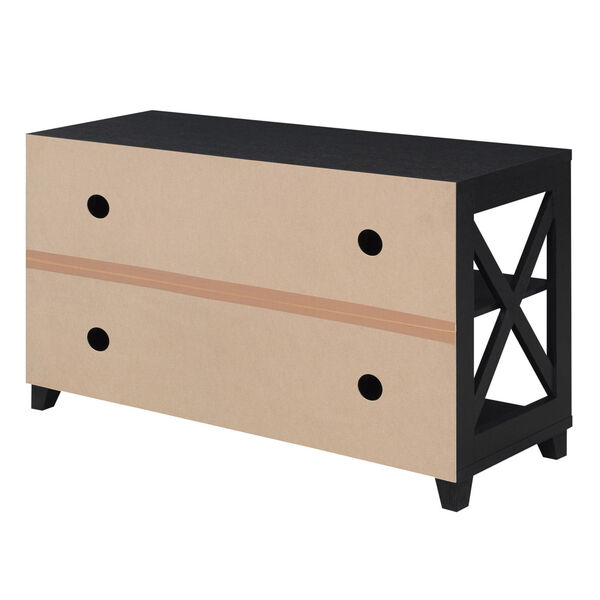 Oxford Deluxe Black 2 Drawer TV Stand, image 5