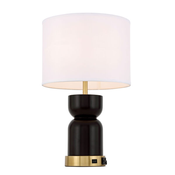 Jericho Brushed Brass and Dark Red One-Light Table Lamp, image 6