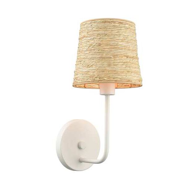 Abaca Textured White One-Light Wall Sconce, image 1