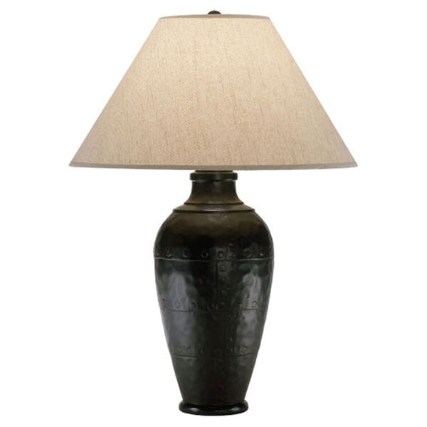Foundry Antique Rust One-Light Table Lamp with Brussels Linen Shade, image 1