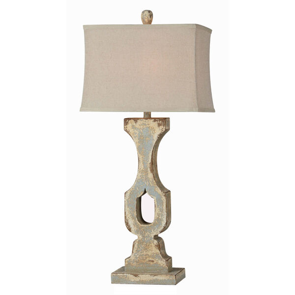 Harlow Distressed Cream and Blue One-Light 36-Inch Table Lamp Set of Two, image 1