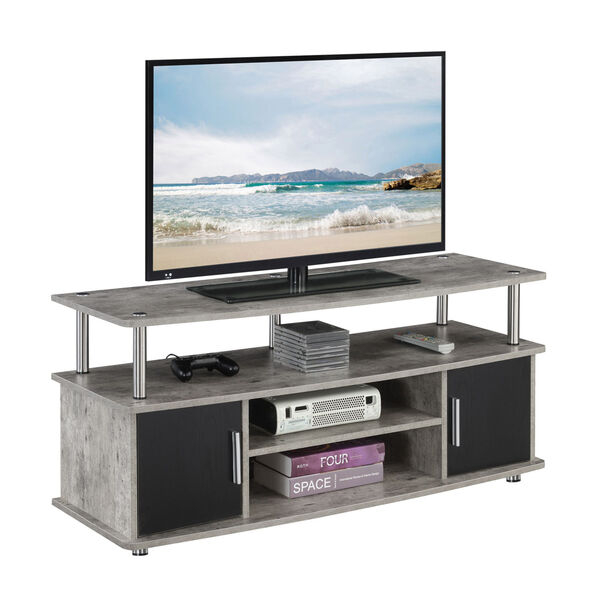 Design2Go Faux Birch and Black TV Stand, image 3