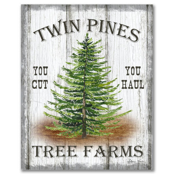 Multi-Color Twin Pines 16 x 20-In. Wrapped Canvas Wall Decor, image 1