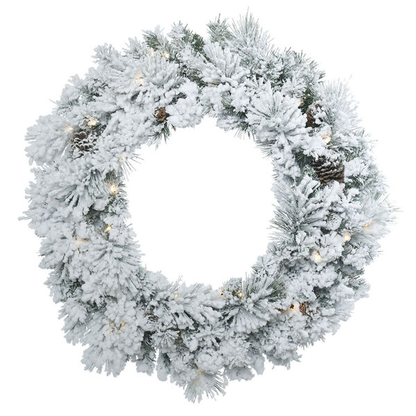 30 In. Flocked Ashton Wreath, image 1