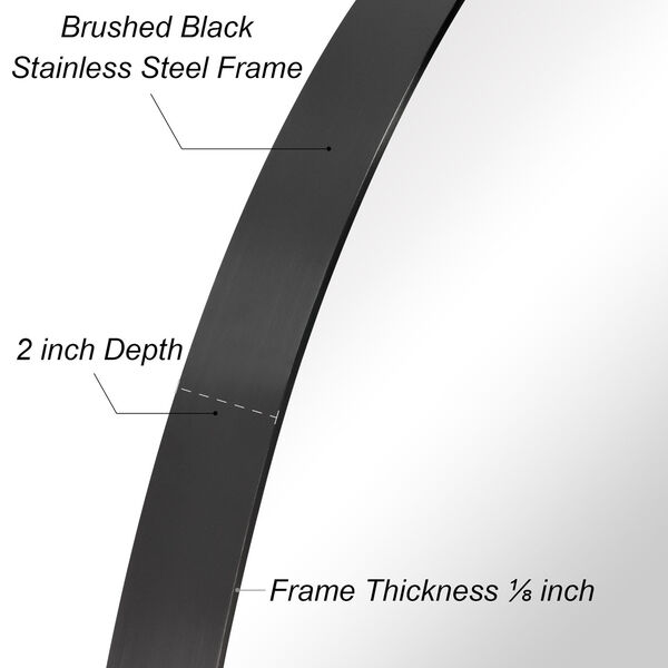 Black 24 x 36-Inch Oval Wall Mirror, image 6