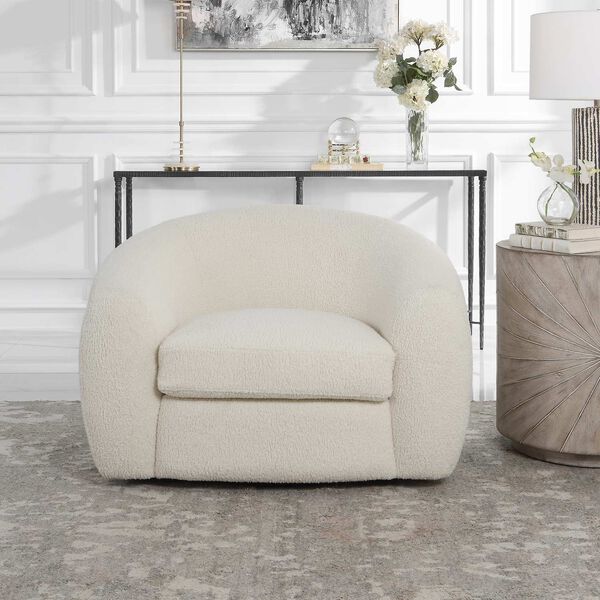 Capra Off-White Swivel Chair, image 3