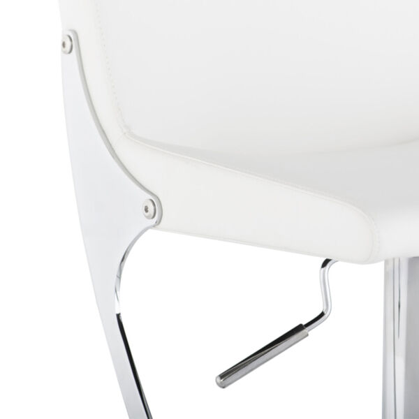 Swing White and Silver Adjustable Stool, image 4