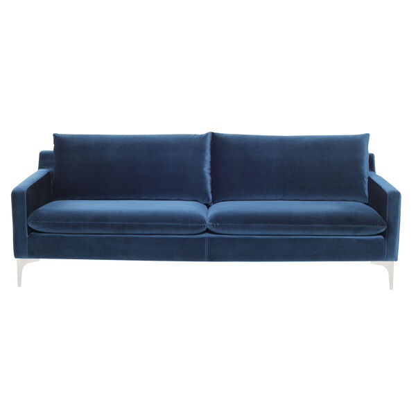 Anders Midnight Blue and Silver Sofa, image 6