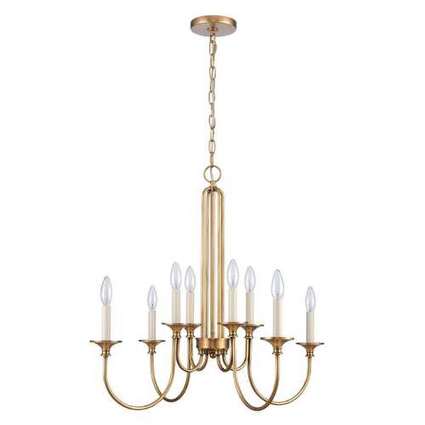 Cecil Natural Brass Eight-Light Chandelier, image 2