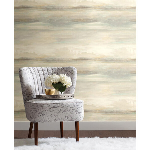 Candice Olson Tranquil Light Blue Scenic Wallpaper - SAMPLE SWATCH ONLY, image 2