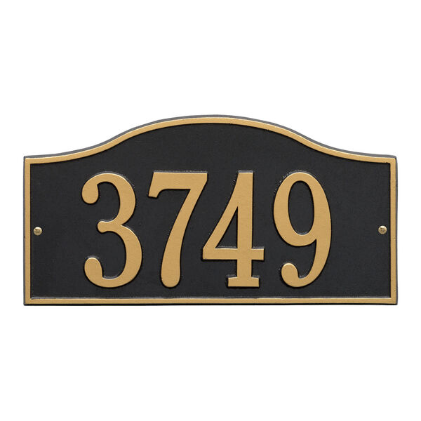 Personalized Rolling Hills Wall Address Plaque in Black and Gold, image 1