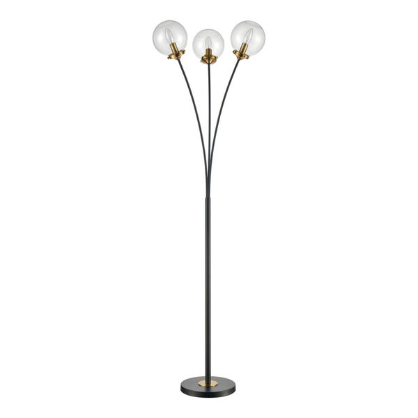 Boudreaux Burnished Brass with Matte Black Three-Light LED Floor Lamp, image 2