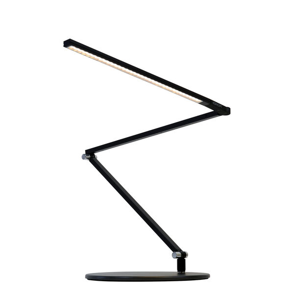 Z-Bar Metallic Black LED Slim Desk Lamp with Two-Piece Desk Clamp, image 1