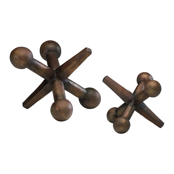 Canyon Bronze Jacks Decorative Objects, Set of Two, image 1