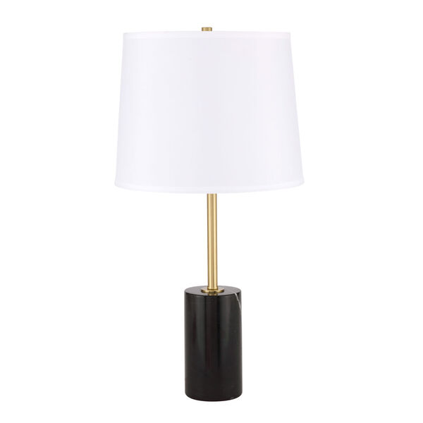 Laurent Brushed Brass and Black 14-Inch One-Light Table Lamp, image 3