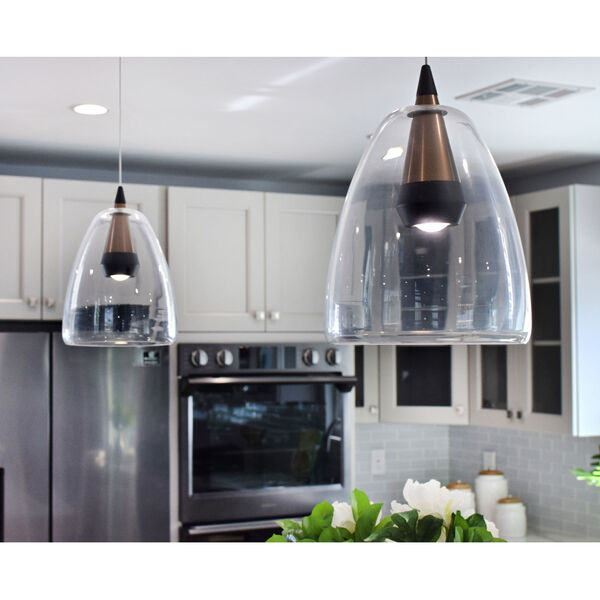 Sven Black and Coffee One-Light LED Mini Pendant With Clear Glass, image 6