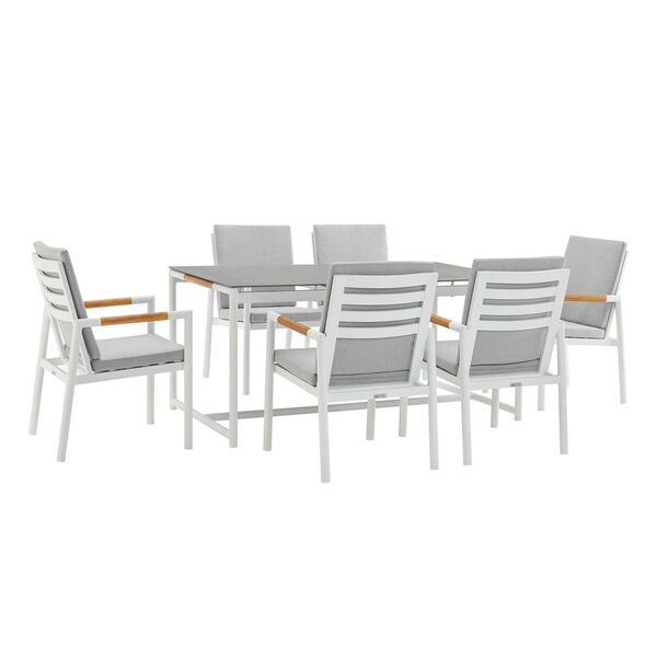 Royal White Seven-Piece Outdoor Dining Set, image 1