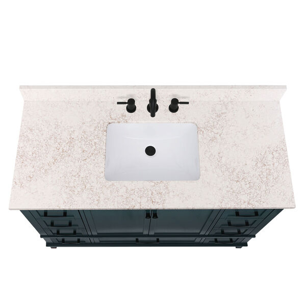 Lotte Radianz Alluring Quartz 49-Inch Vanity Top with Rectangular Sink, image 4