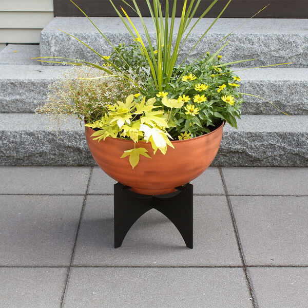 Norma II Burnt Sienna Planter with Flower Bowl, image 4