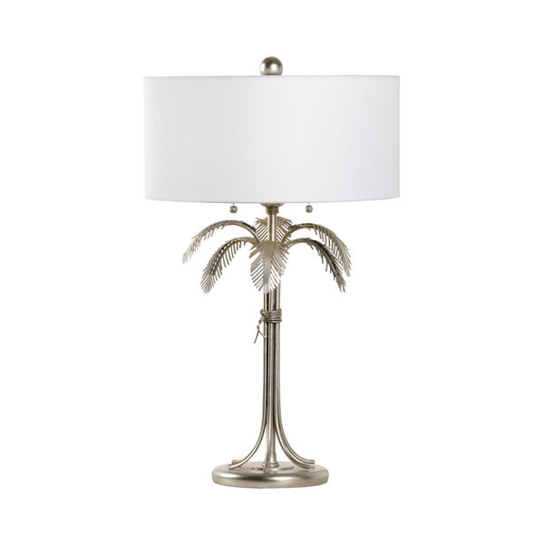 Silver Two-Light Fine Palm Table Lamp, image 1
