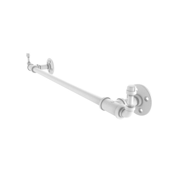 Pipeline Matte White 18-Inch Towel Bar with Integrated Hooks, image 1