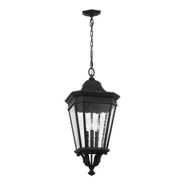 Castle Black 12-Inch Three-Light Outdoor Hanging Lantern, image 1
