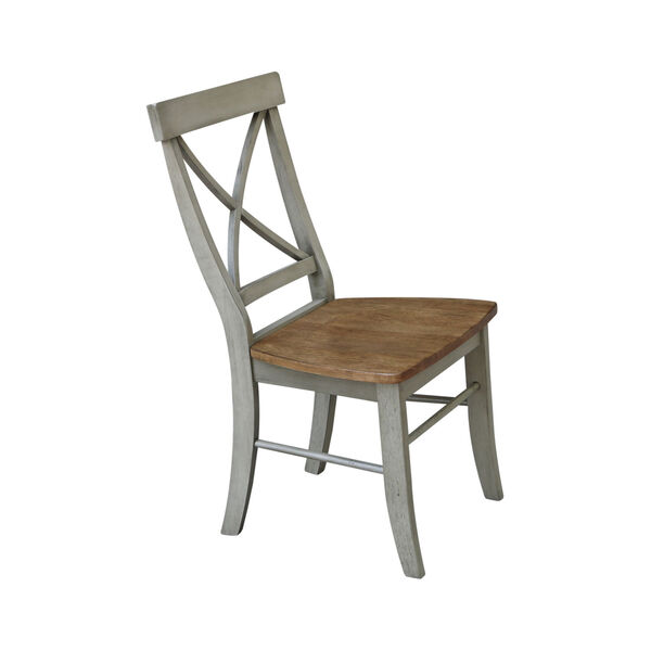 Hickory and Stone X-Back Chair with Solid Wood Seat, image 3