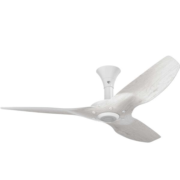 Haiku White 52-Inch Low Profile Mount Outdoor Ceiling Fan with Driftwood Airfoils, image 1