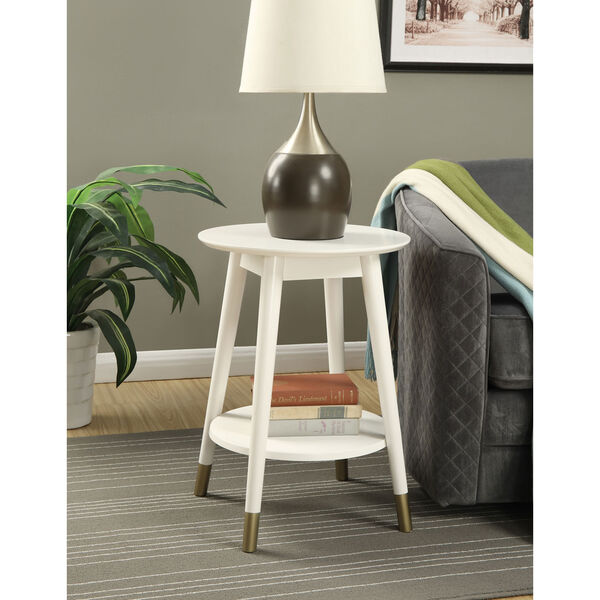 Uptown White End Table with Bottom Shelf, image 3
