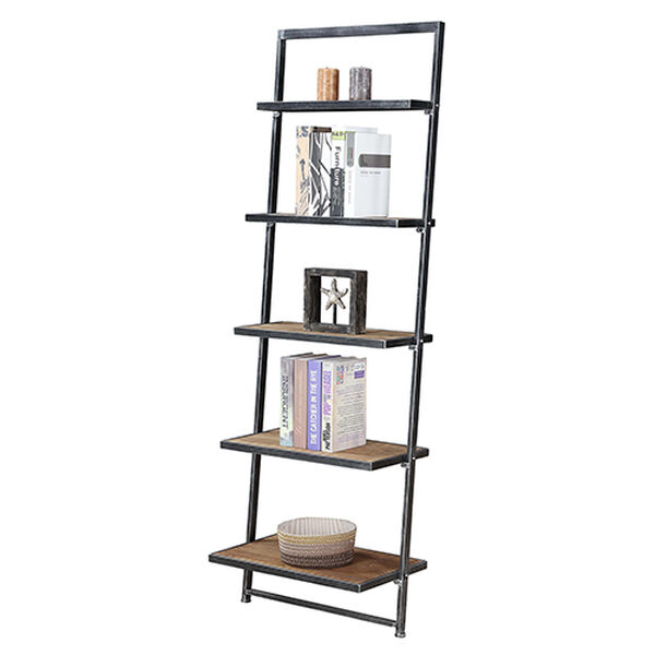 Laredo Black Five Tier Ladder Bookshelf, image 3