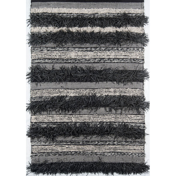 Otto Striped Black Indoor/Outdoor Rug, image 1