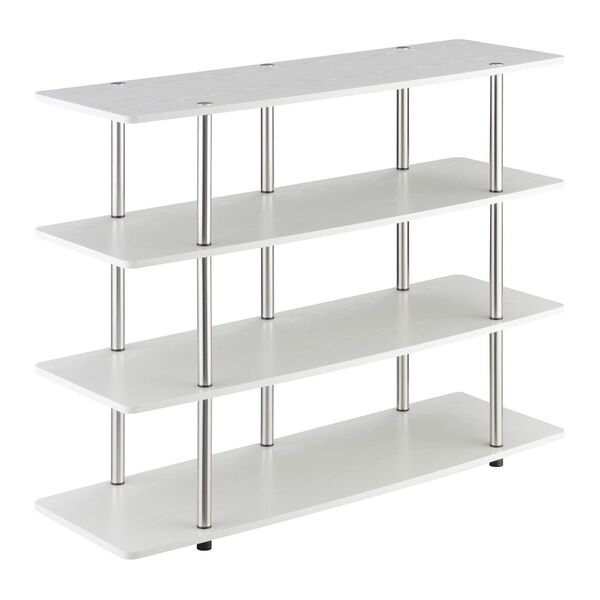 Designs2Go White Highboy Four-Tier TV Stand, image 1