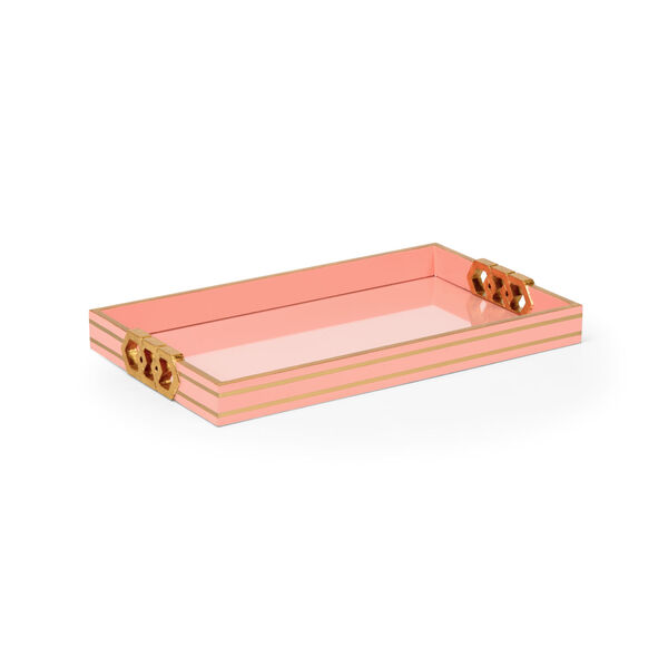 Shayla Copas Coral and Gold Leaf Serving Tray, image 1