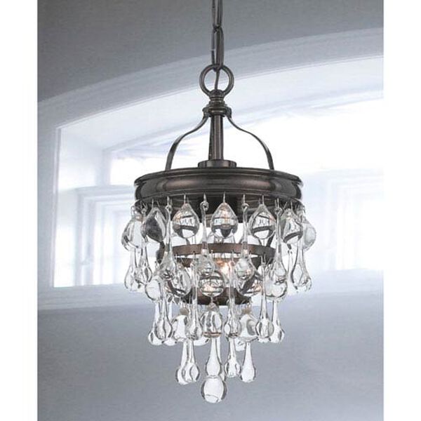 Hopewell Bronze One-Light Mini-Pendant with Clear Crystal, image 2