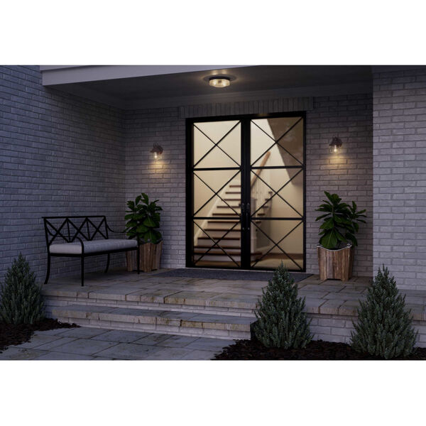 Weldon Bronze 6-Inch One-Light Outdoor Wall Lantern With Transparent Seeded Glass, image 3