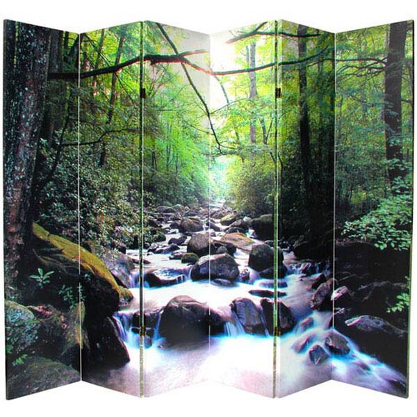 Six Ft. Tall Double Sided Path of Life Canvas Room Divider Six Panel, Width - 96 Inches, image 3